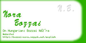 nora bozzai business card